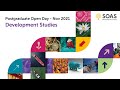 Development Studies: Postgraduate Open Day - 24 November 2021