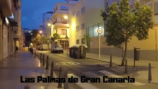 Walking the streets of the city at dawn Gran Canaria Spain