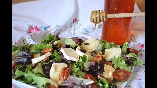 Cómo hacer Ensalada templada de queso de cabra y miel | El Dulce Paladar