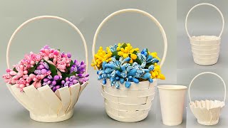 DIY Easy ideas! Baskets made of cardboard cups! Cosulete din pahare de carton, idei usoare!