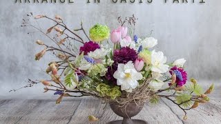 DIY Flower arranging in oasis