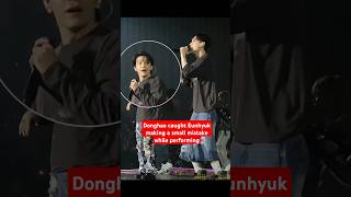 Donghae caught Eunhyuk making a small mistake while performing