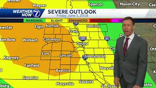 Record heat Friday, strong storms tonight, then a nice weekend