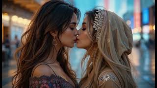 Two Beautiful lesbian girls Kissing Each other and Enjoy and relaxed