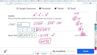 Simplify square roots (variables) : Khan Academy
