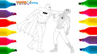 New Batman punching spiderman Coloring Pages: This Was Unexpected!!