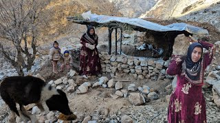 Khadija's efforts to build a shelter and protect herself from the cold