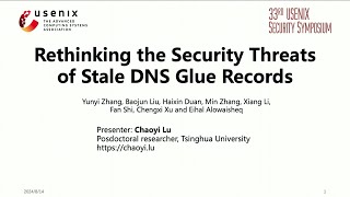 USENIX Security '24 - Rethinking the Security Threats of Stale DNS Glue Records