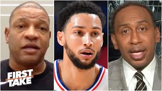 Stephen A. confronts Doc Rivers about his 'blasphemous' Ben Simmons quote | First Take