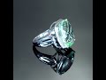 6ct cushion prasiolite natural zircon gemstone ring sterling silver square format