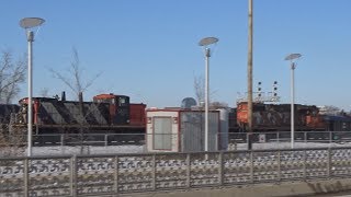 Retro GMD Built Locomotives Switching at CN`s Fort Rouge Yard!