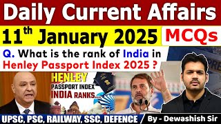 11th January 2025 | Daily Current Affairs | January Daily Current Affair | Current affair 2025