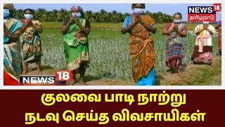 Aranthangi | பாரம்பரிய முறைப்படி விவசாயம் - குலவை பாடி நாற்று நடவு செய்த விவசாயிகள்