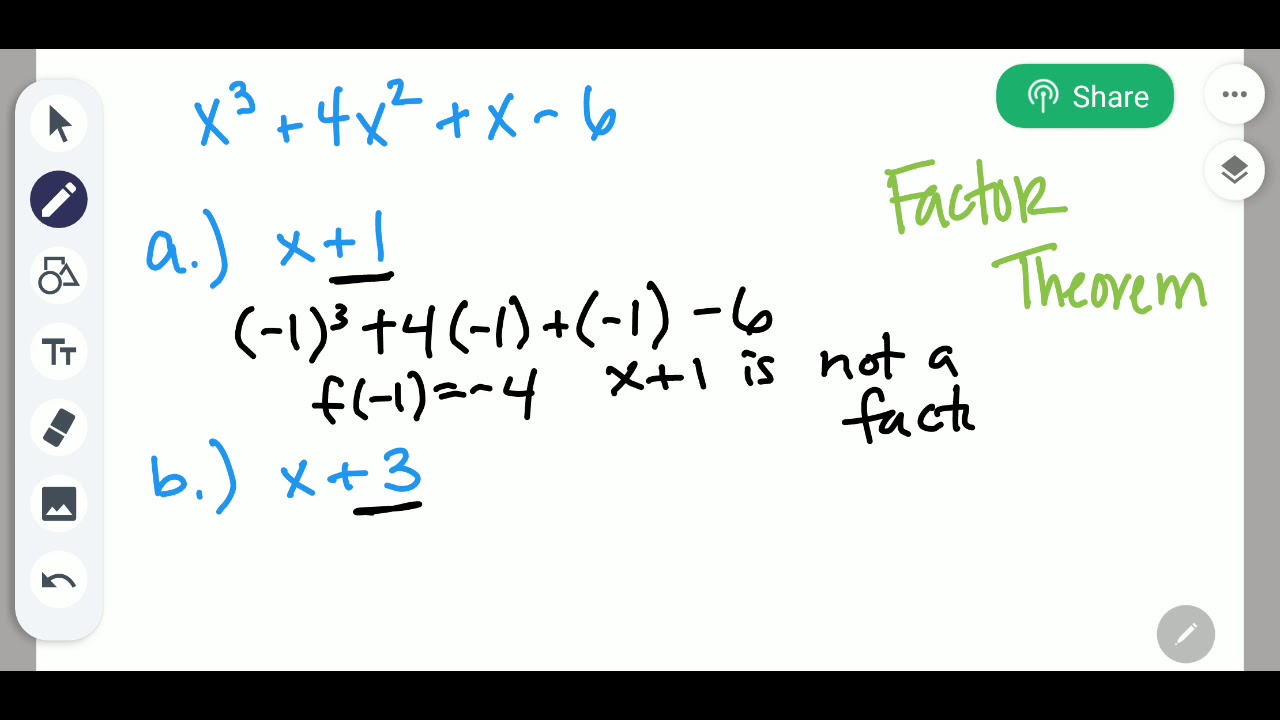 Factor And Remainder Theorem - YouTube