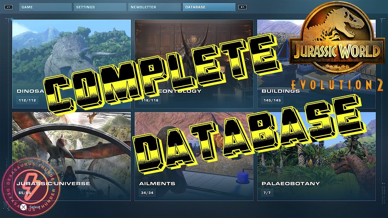 Jurassic World Evolution 2 Complete Database Youtube
