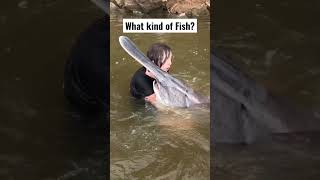 Kid Makes Rare Catch! This Kid Caught the Illusive Spoonbill or Paddlefish while Noodling Catfish!