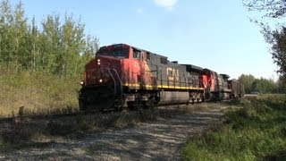 CN Train Spotting HD: HEAVY!!! | IC 2704 CN 2126 \u0026 DPU 2339 Leads 170 Car CN 721 2/9 9/14/13