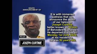Joseph Cortinie ~ Short Obituary
