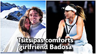 Stefanos Tsitsipas comforts girlfriend Paula Badosa with outstanding note #sportscentre