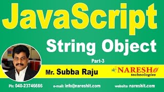 JavaScript String Object Part 3 | JavaScript Tutorial | Mr. Subba Raju