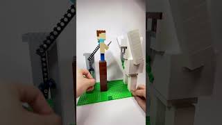 卑怯な手でアイアンゴーレムを倒すスティーブ 【マイクラ】【LEGO】#minecraft #lego #shorts