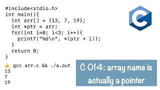 C 014: array name is actually a pointer