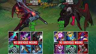 AATROX vs SWAIN NO GRIEVOUS WOUND FIGHTS \u0026 Best Pentakills!