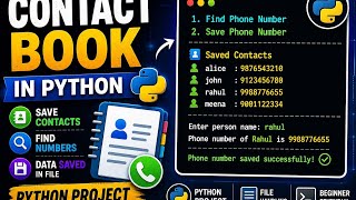 Contact Book in Python 📱 | Save & Find Phone Numbers | Python Project #coding #programming