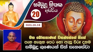 20) මහ බෝසතාණන් වහන්සේගේ සිතේ පැන නැඟුන පෙර නො ඇසූ විරූ දහම සම්බුදු ගුණෙයන් සිත් සැනසේවා