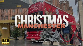 Christmas Markets Manchester Walk -- 2024 -- 4K  | HDR