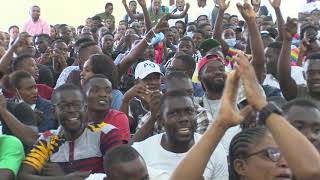 Mamadou Touré face aux étudiants de l'Universite Félix Houphouet Boigny d'Abidjan.