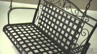 International Caravan Wrought Iron Scroll 4-ft. Porch Swing - Product Review Video