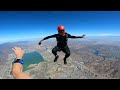 (New RAW series, unedited GoPro) Free fly at skydive Elsinore with tyedie the skydive guy