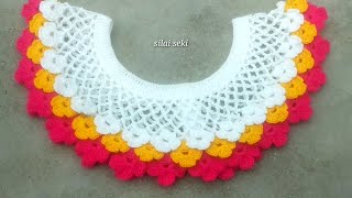 #34 crochet collar।কুশিকাটার গলার ডিজাইন।very easy crochet collar design.