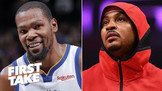 An injured KD is worth more than any Knicks player ever, including Melo - Stephen A. | First Take