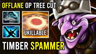 Epic OP Tree Cut Offlane Timbersaw Insane Chakram 1 Deleted Per Minute 100% Zero Death Dota 2