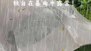 小溪边下着长时间暴雨，独自在暴雨中露营！ 雨中露营 野外生存 一个人的露营时光 露营解压视频