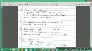 PRACT 9: C++ program to demonstrate Pointer to object.