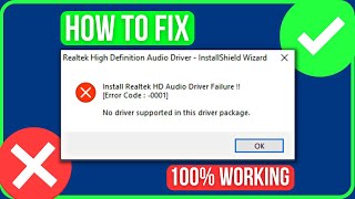 [FIXED] Install Realtek HD Audio Driver Failure Error Code 0001 (2024)
