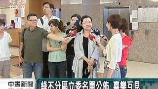 20110630-公視中晝新聞-綠不分區立委名單公佈 喜怒互見.mpg