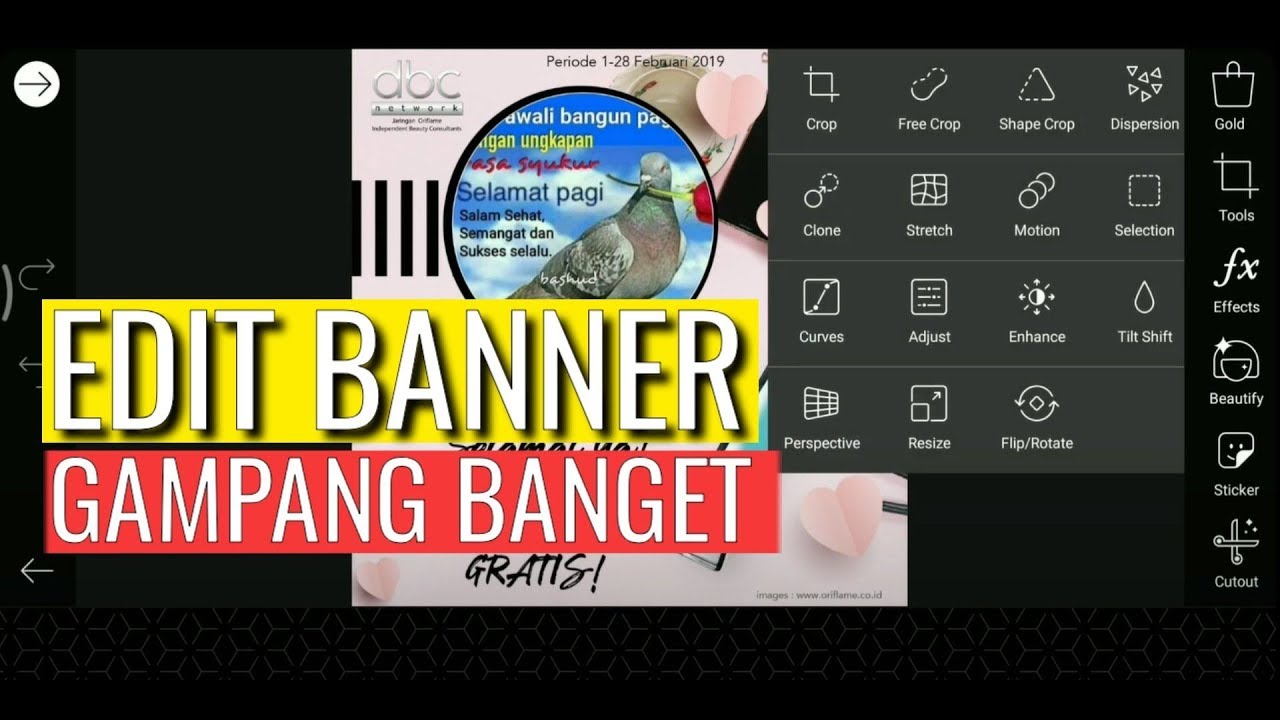 Cara Edit Banner Dengan Picsart Youtube