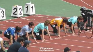 [Kyuhyun HD FANCAM] 110827 100 metres hurdles race @ Idol Star Athletics Sports Day (SUPER JUNIOR)