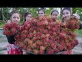 Fresh Rambutan fruit cook dessert recipe and eat - Amazing video