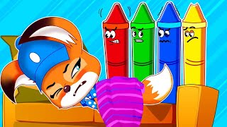 Baby Family Kids Cartoon 🦊🐰 Colorful Crayon Pretend Play Good Habits For Baby Cartoon Stories