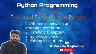 Python Programming (Part - 55) Error and Exceptions in Python
