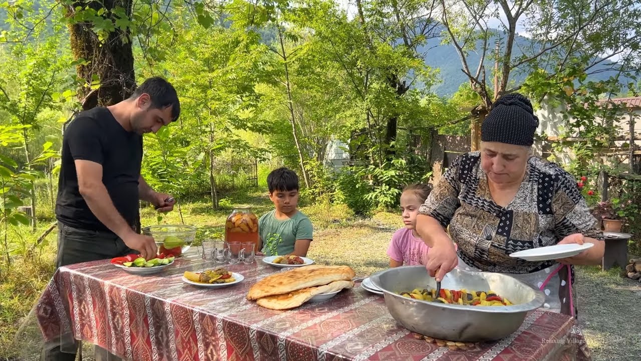 A TREMENDOUS MEAT AND VEGETABLES FOOD | HAZELNUT HALVA RECIPE | RURAL VILLAGE LIVING!