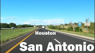 I-10 TX 2/2: San Antonio to Houston, to Louisiana line (real time 4K60, detailed timestamps)