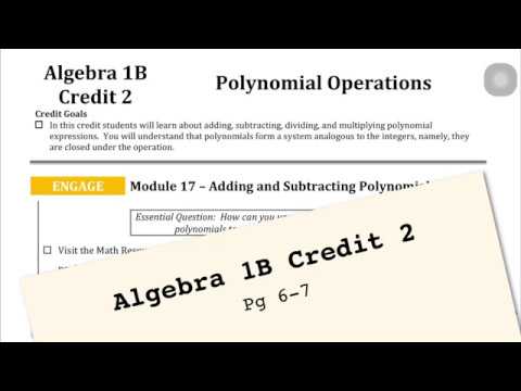 Algebra 1B Credit 2: Engage Module 17/Engage Module 18 - YouTube