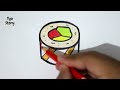 371 how to draw a sushi easy drawing tutorial