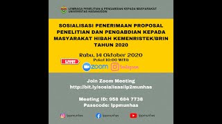 SOSIALISASI PENERIMAAN PROPOSAL TAHUN 2021